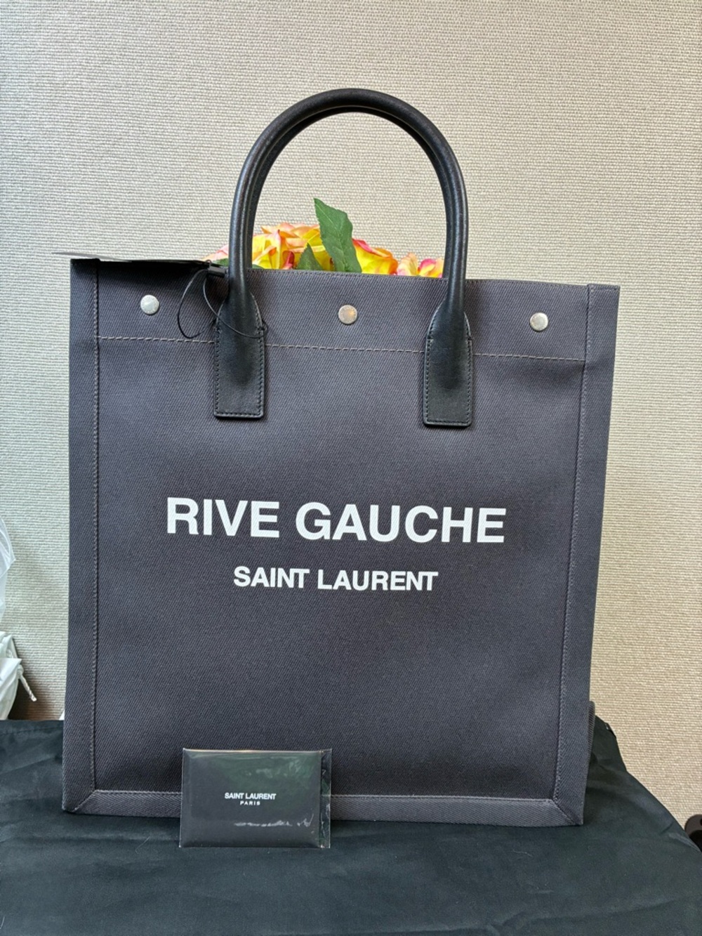 Saint Laurent YSL Rive Gauche Grey North South Canvas Tote - NWT $1900 Retail
